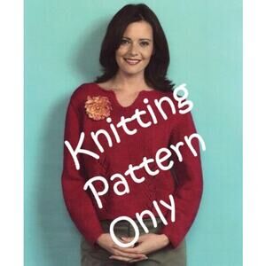 New Barbara Khouri Reynolds Ole Ole Lace Dart Pullover 82256 Knitting Pattern